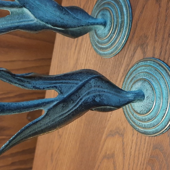 VTG Frosted Glass Tulip Optical Patina Votive Candle Set - Picture 3 of 5